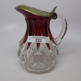 Victorian syrup pitcher Ruby Stain Diamond & Star?