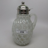 Victorian syrup pitcher Reverse Swirl French opal coin dot