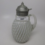 Victorian syrup pitcher Fench Opal Reverse Swirl