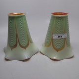 Pair of Art Glass Shades with 2