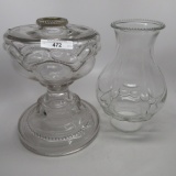 Peanut Glass Table Oil Lamp with matching Chimney