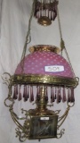 Victorian Hanging Parlor Lamp with 14