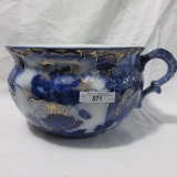 Flow Blue Waste Pot with Gold Outlined Poppies, Jewell