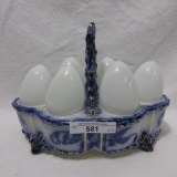 Flow Blue Egg Holder, Carlton ware