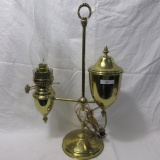 M B Co. NY Single Post Student Lamp Polished Brass finish, electric