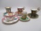 5 various porcelain cup and saucer sets as shown