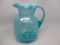 Victorian opalescent blue opal Spanish Lace water pitcher