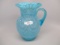 Victorian opalescent blue opal Drapery water pitcher
