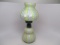 Murano MOP satin rainbow color miniature oil lamp (11â€) Herringbone desig