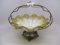 Victorian Brides basket in silver plate frame. Nice enameling on bowl