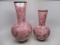 2 Webb enameled vases as shown