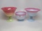 3 pcs Gunderson art glass as shown, 2 compotes and bowl