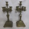 Wonderful pair of 5 light candelabras with reticulated floral stems. Approx
