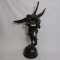 Exquisite bronze sculpture of winged girl carrying nude. approx 20â€ tall