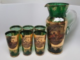 Bohemian gold gilt painted 7pc water set