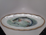 Limoge 14 piece hand painted game set w/ fish. Well done! Platter is 22â€.
