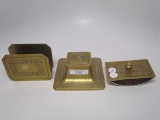 Bradley & Hubbard Desk set items- inkwell, letter holder, blotter