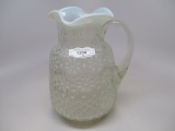 Victorian opalescent french opal Christmas Snowflake water pitcher.