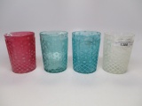 4 Victorian opalescent Snowflake tumblers. all one money