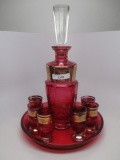 Moser 9 pc decanter set w/ gold encrusted decor. AWESOME!