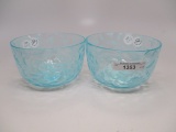 2 blue opalescent Daisy & Fern waste bowls