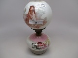 Victorian miniature oil lamp w/ praying girl