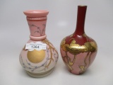2 Hand painted 6â€ vases- Webb and unmarked porcelain