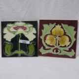 2 stove tiles in arts crafts fashion