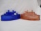 2 Battleship candy containers pink blue USS Maine