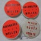 4 political buttons over sticker of Goldwater