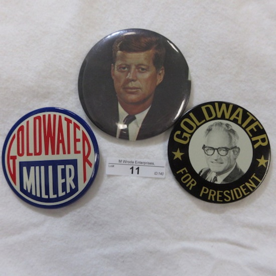 3 4" political badges as shown