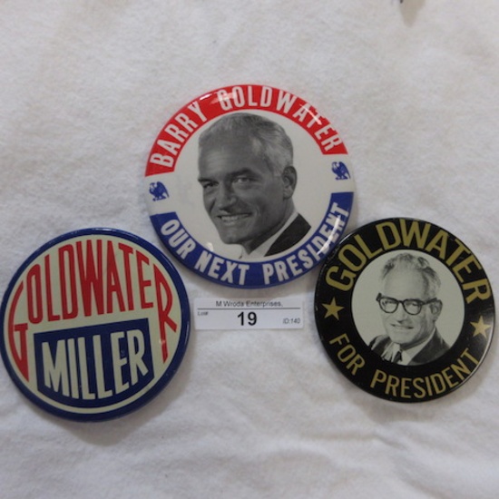 3 3" Political buttons as shown