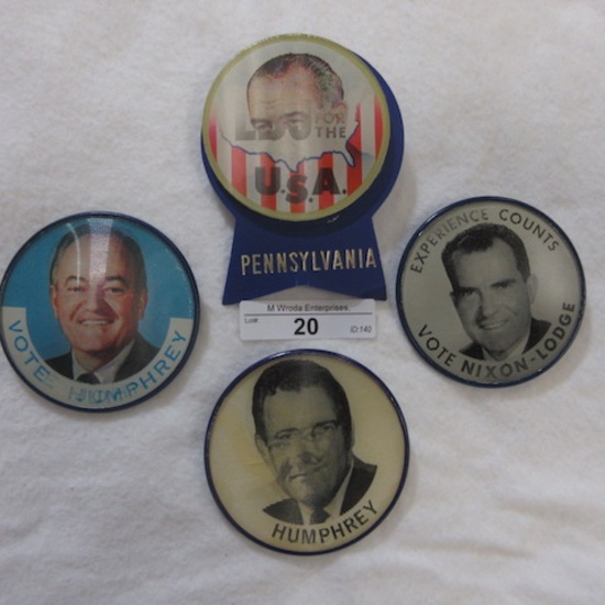 4 3" Political buttons as shown