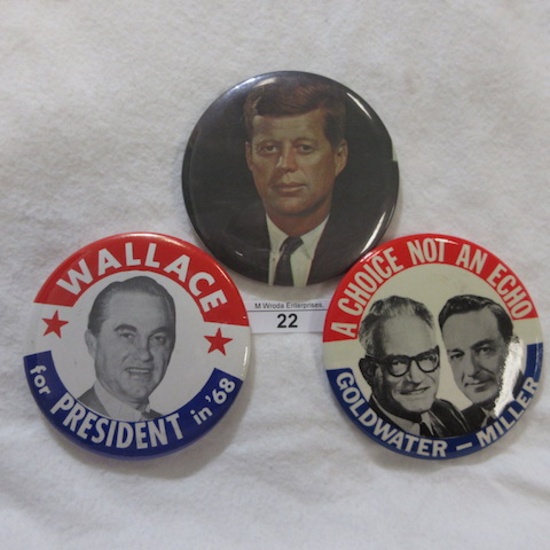 3- 4" Political buttons as shown