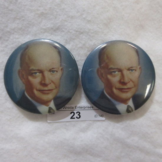 2 2.5" political buttons as shown