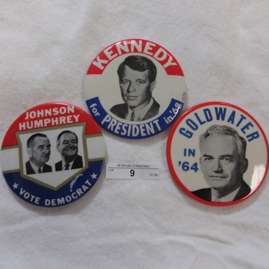 3 4" political badges as shown