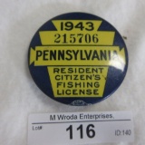 1943 Penn. Fishing License