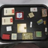 Tray lot of Zippo lighters and otehr related items