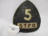 Fire Helmet plaque- Silver Ill. 1940