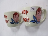 2 Howdy Doody mugs