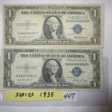 2 1935 $1 Silver Certificate