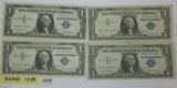 4 1957 Silver Certificates  1 money