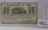 Fractional currency 25 cent 1861 Chautauque Co bank Randolph NY