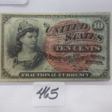 US Fractional currency 10 cent  1863