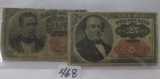 2 Fractional currency  10 cent & 25 cent