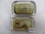 2 Paperweights- USS Maine & USS Olympia