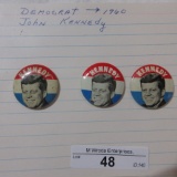 3 1960 Kennedy buttons