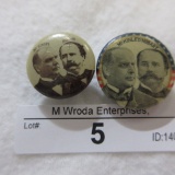 McKinley & Hobart political pins