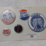 1968 5 political buttons