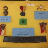 Jerome F. Buck, Warren, PA Military Items including: Marksman badge, Cap In